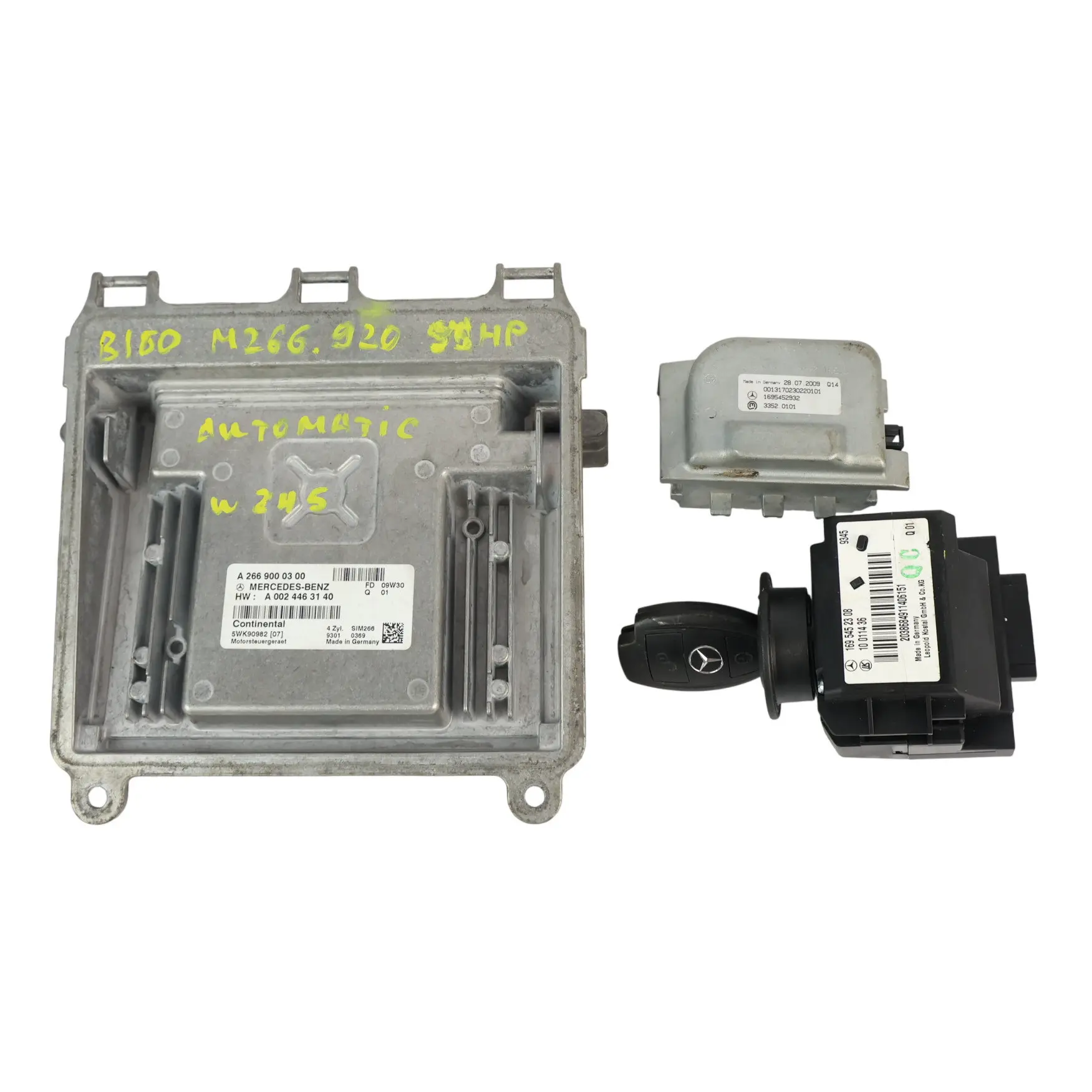 Mercedes W169 W245 M266.920 95HP Motore Controllo ECU Kit A2669000300 Automatico