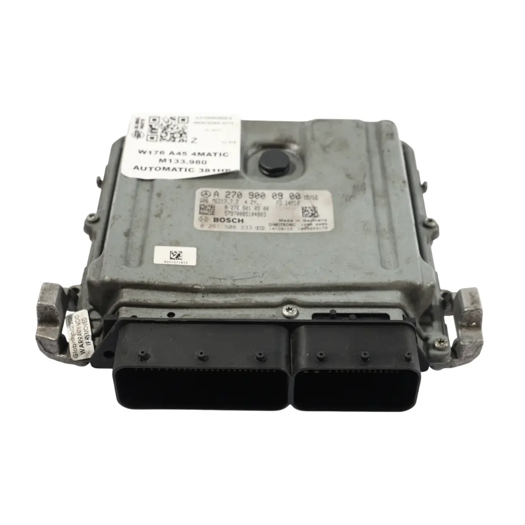 A45 4Matic M133.980 381HP Motor Control ECU Automático para Mercedes W176 con número de pieza A2709000900 Mercedes W176 A45 4Matic M133.980 381HP Motor Control ECU Automático - SKU A2709000900-9 - Número de pieza A2709000900