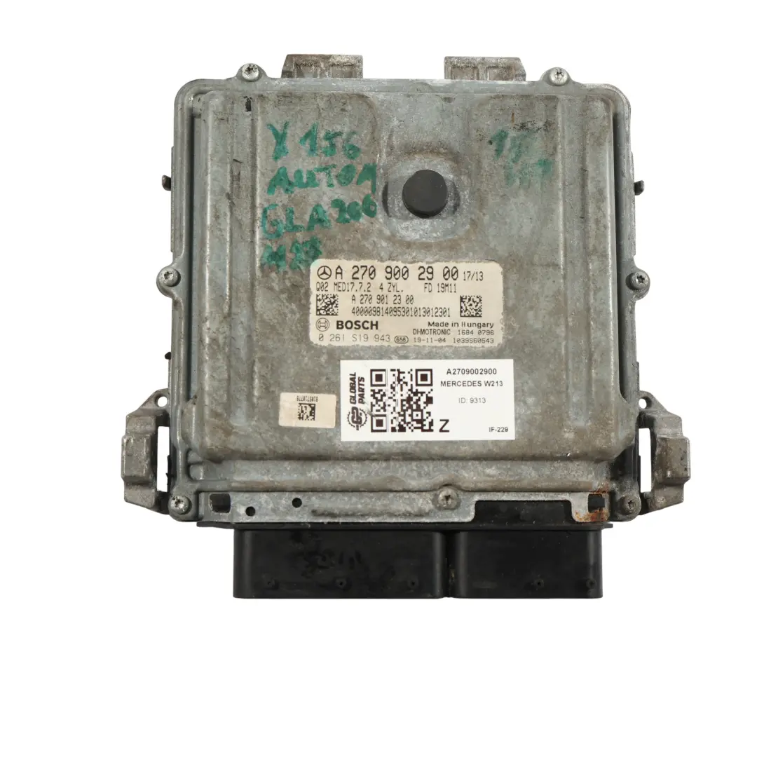 Mercedes X156 GLA200 M270.910 156HP Motor Control ECU Automático - SKU A2709002900 - Número de pieza A2709002900