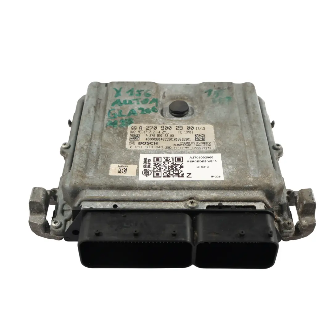 GLA200 M270.910 156PS Motor Steuer Gerät ECU Automatik für Mercedes X156 mit Teilenummer A2709002900 Mercedes X156 GLA200 M270.910 156PS Motor Steuer Gerät ECU Automatik - SKU A2709002900 - Teilenummer A2709002900