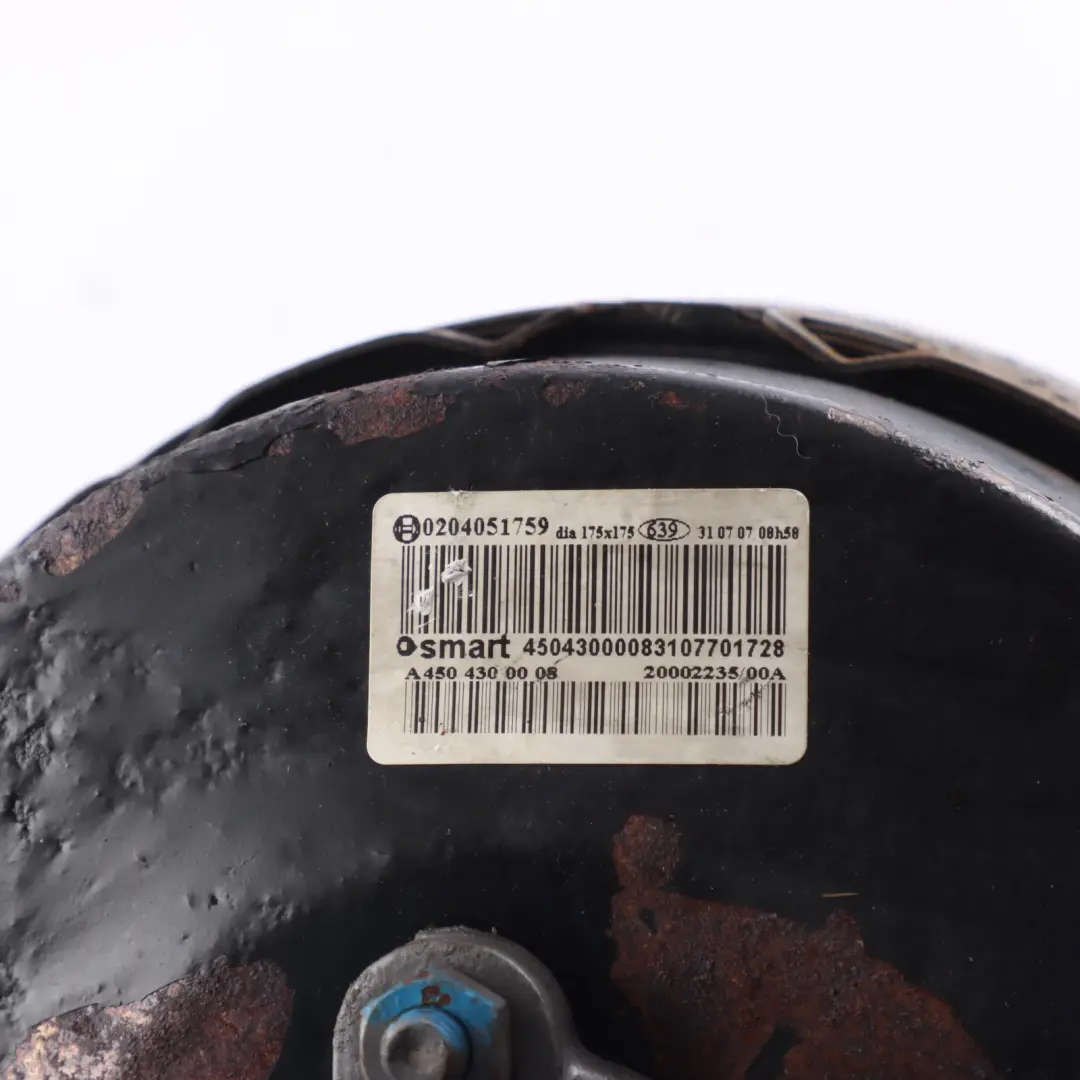 Brake Servo Booster Master Cylinder Unit to Smart Fortwo 451 with Part number A4514300008 Smart Fortwo 451 Brake Servo Booster Master Cylinder Unit - SKU RHD-A4514300008 - Part number A4514300008