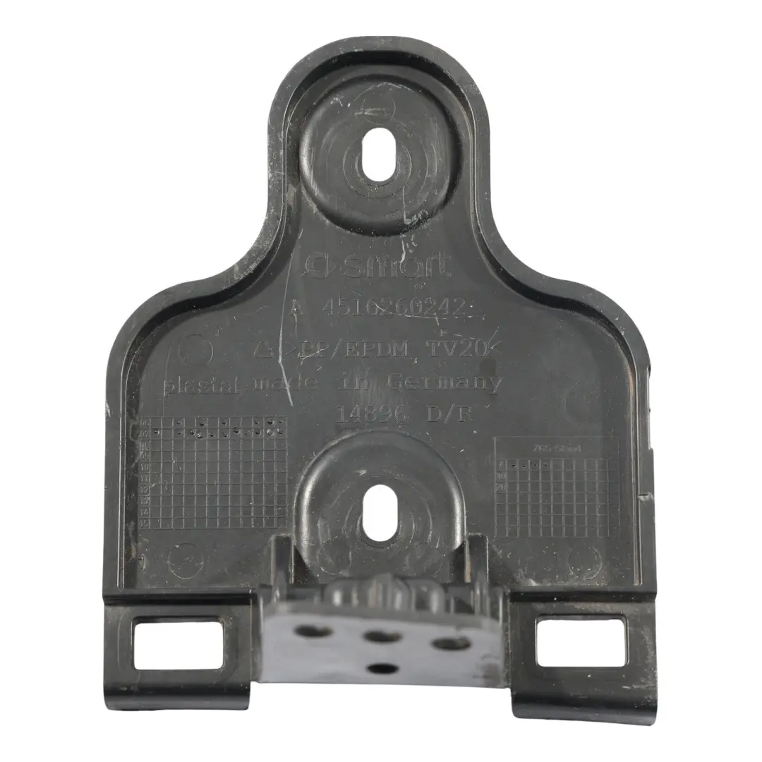 Soporte Antisalpicaduras Delantero Izquierdo para Smart Fortwo 451 con número de pieza A4516260242 Smart Fortwo 451 Soporte Antisalpicaduras Delantero Izquierdo - SKU A4516260242 - Número de pieza A4516260242