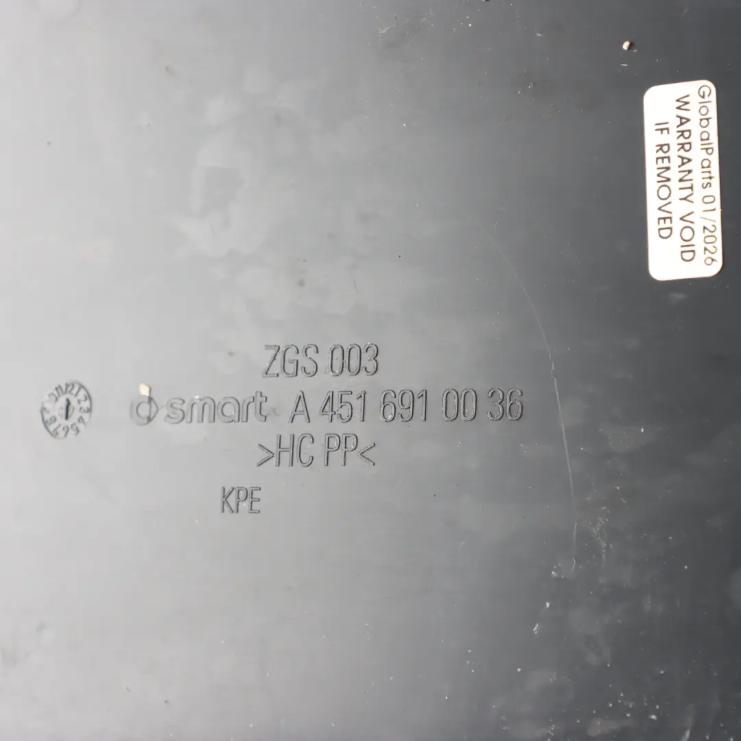 C451 Rear Trunk Lid Storage Compartment Cover Panel Left N/S to Smart with Part number A4516910036 Smart C451 Rear Trunk Lid Storage Compartment Cover Panel Left N/S - SKU A4516910036 - Part number A4516910036