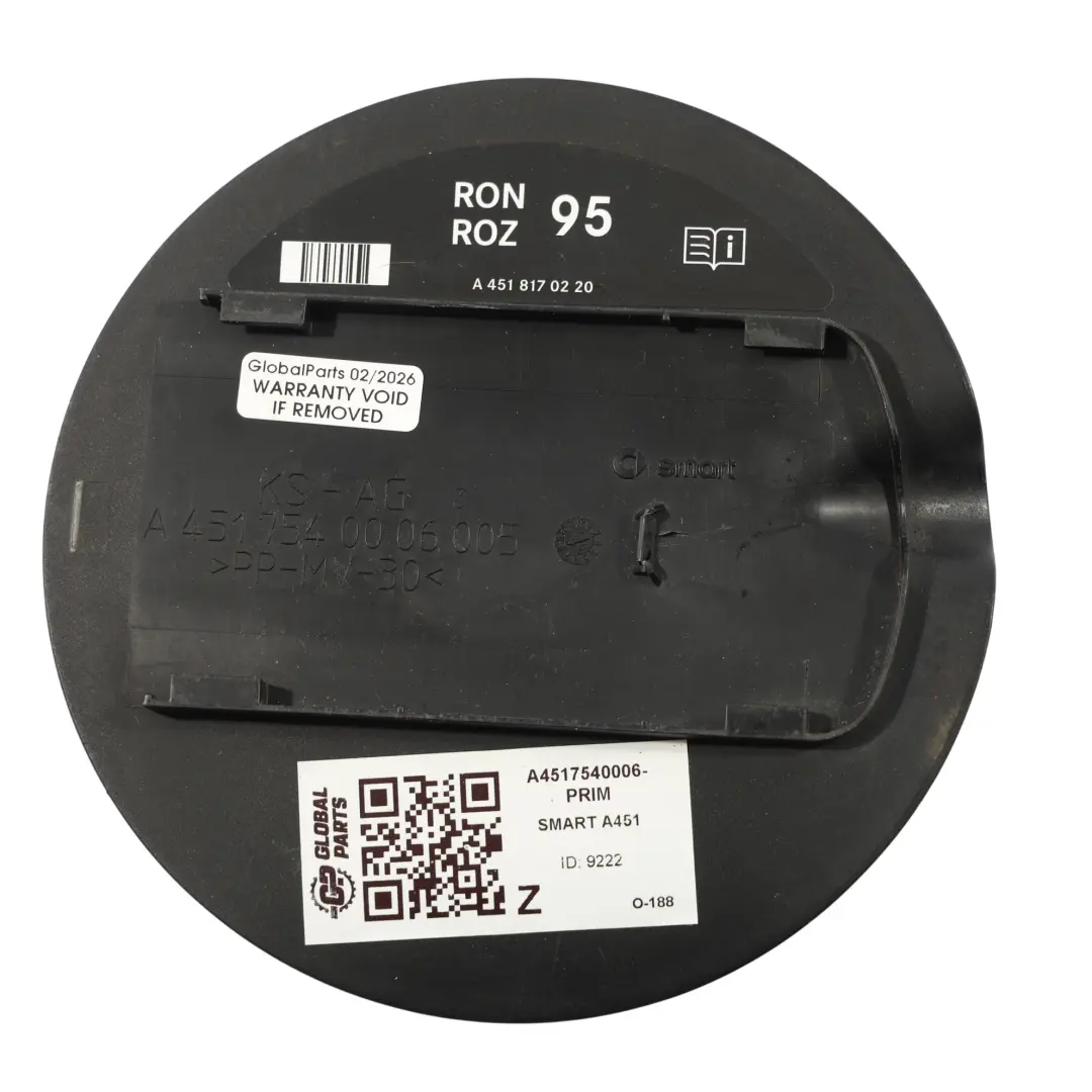 Tappo Serbatoio Carburante Coperchio Adescato per Smart Fortwo 451 con numero di parte A4517540006 Smart Fortwo 451 Tappo Serbatoio Carburante Coperchio Adescato - SKU A4517540006-PRIM - Numero di parte A4517540006