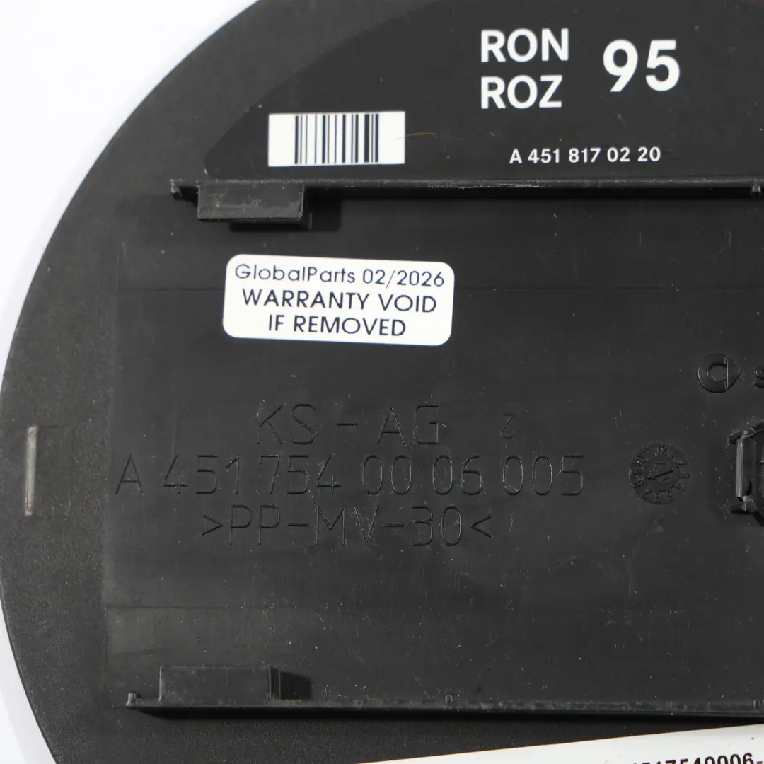 Filler Tank Cap Cover Lid Primed to Smart Fortwo 451 Fuel with Part number A4517540006 Smart Fortwo 451 Fuel Filler Tank Cap Cover Lid Primed - SKU A4517540006-PRIM - Part number A4517540006