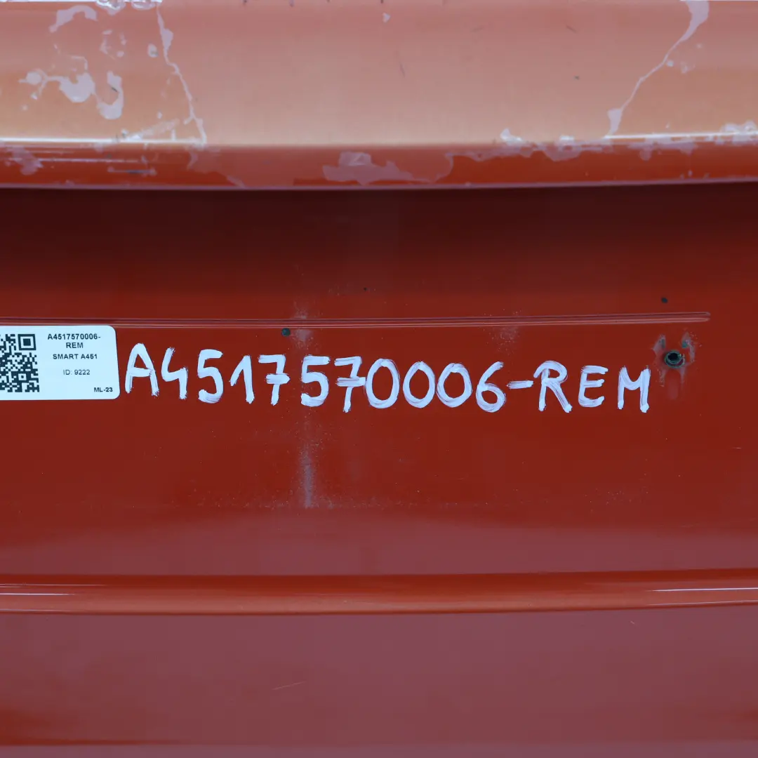 Smart Fortwo 451 Boot Tailgate Trunk Lid Rear Cover Red Metallic - EAY - SKU A4517570006-REM - Part number A4517570006