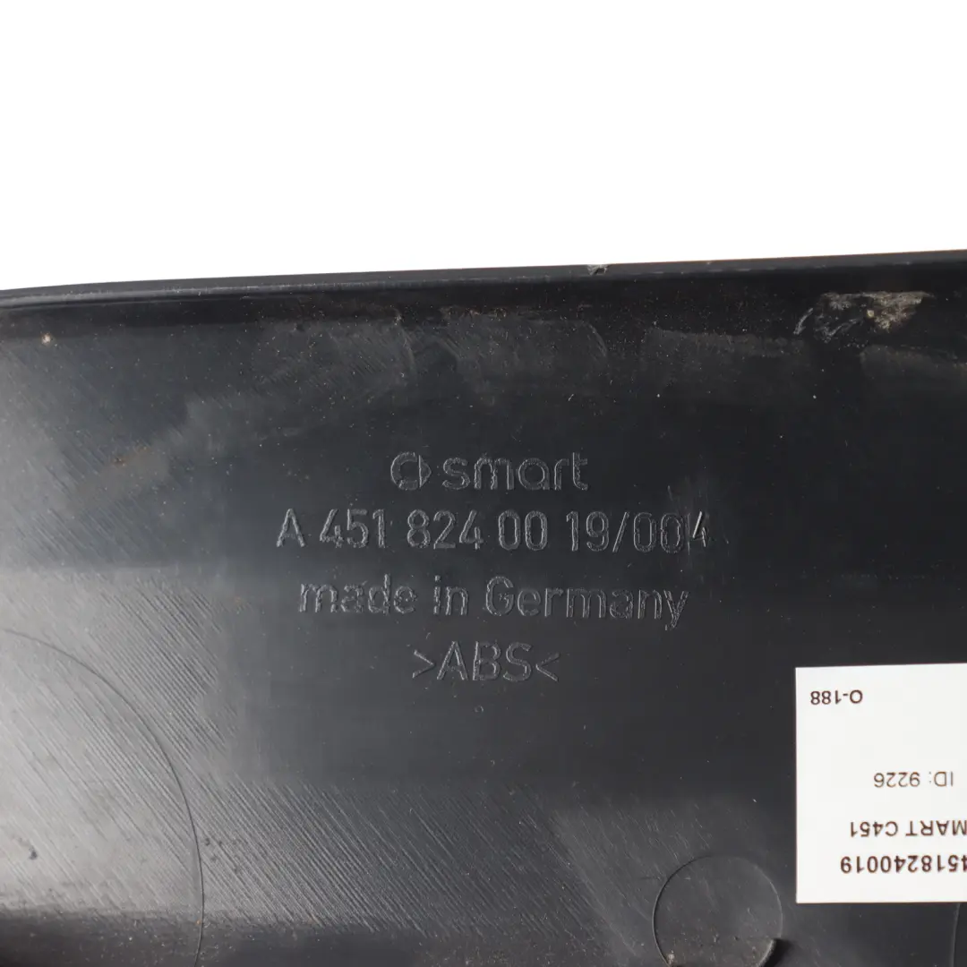 C451 Tailgate Moulding Trim Panel Cover to Smart Fortwo with Part number A4518240019 Smart Fortwo C451 Tailgate Moulding Trim Panel Cover - SKU A4518240019 - Part number A4518240019