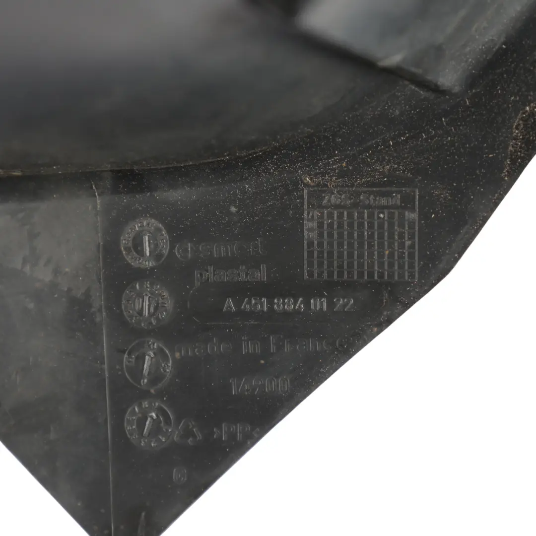 A451 Front Wheel Arch Splash Guard Cover Left N/S to Smart Fortwo with Part number A4518840122 Smart Fortwo A451 Front Wheel Arch Splash Guard Cover Left N/S - SKU A4518840122 - Part number A4518840122