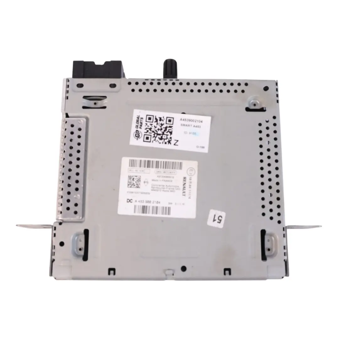 Sistema Audio Radio Módulo Navegación para Smart 453 Fortwo con número de pieza A4539002104 Smart 453 Fortwo Sistema Audio Radio Módulo Navegación - SKU A4539002104 - Número de pieza A4539002104