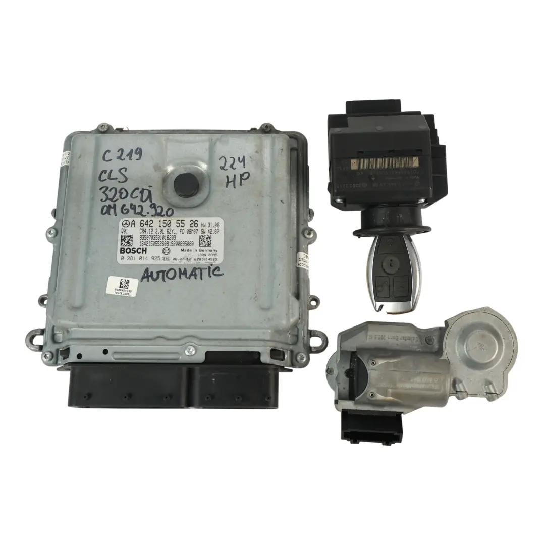 Mercedes C219 CLS 320 CDI 224HP OM642.920 Engine ECU Kit Automatic - SKU A6421505526-1 - Part number A6421505526