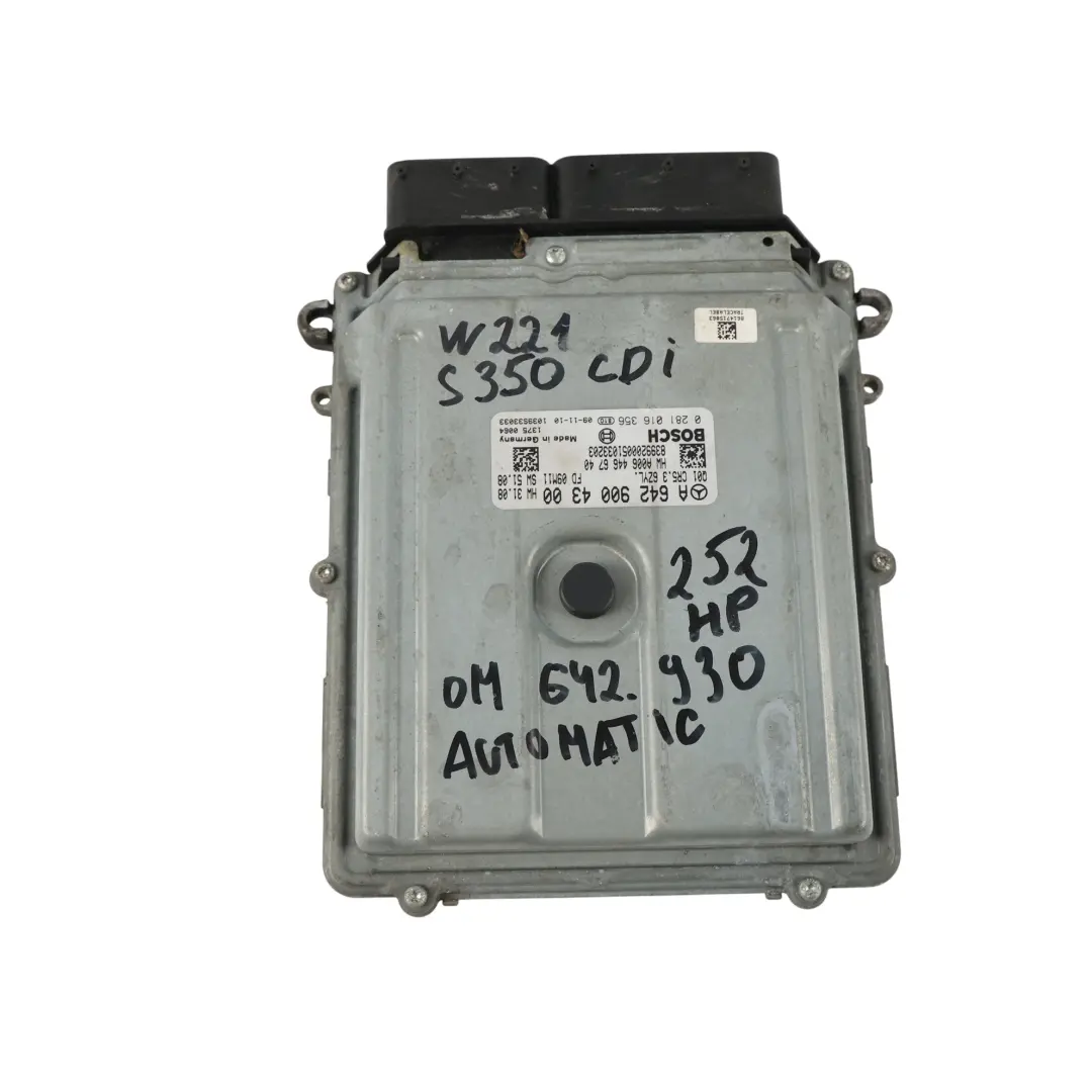 Modulo Centralina Motore ECU per Mercedes W221 con numero di parte A6429004300 Mercedes W221 Modulo Centralina Motore ECU - SKU A6429004300 - Numero di parte A6429004300