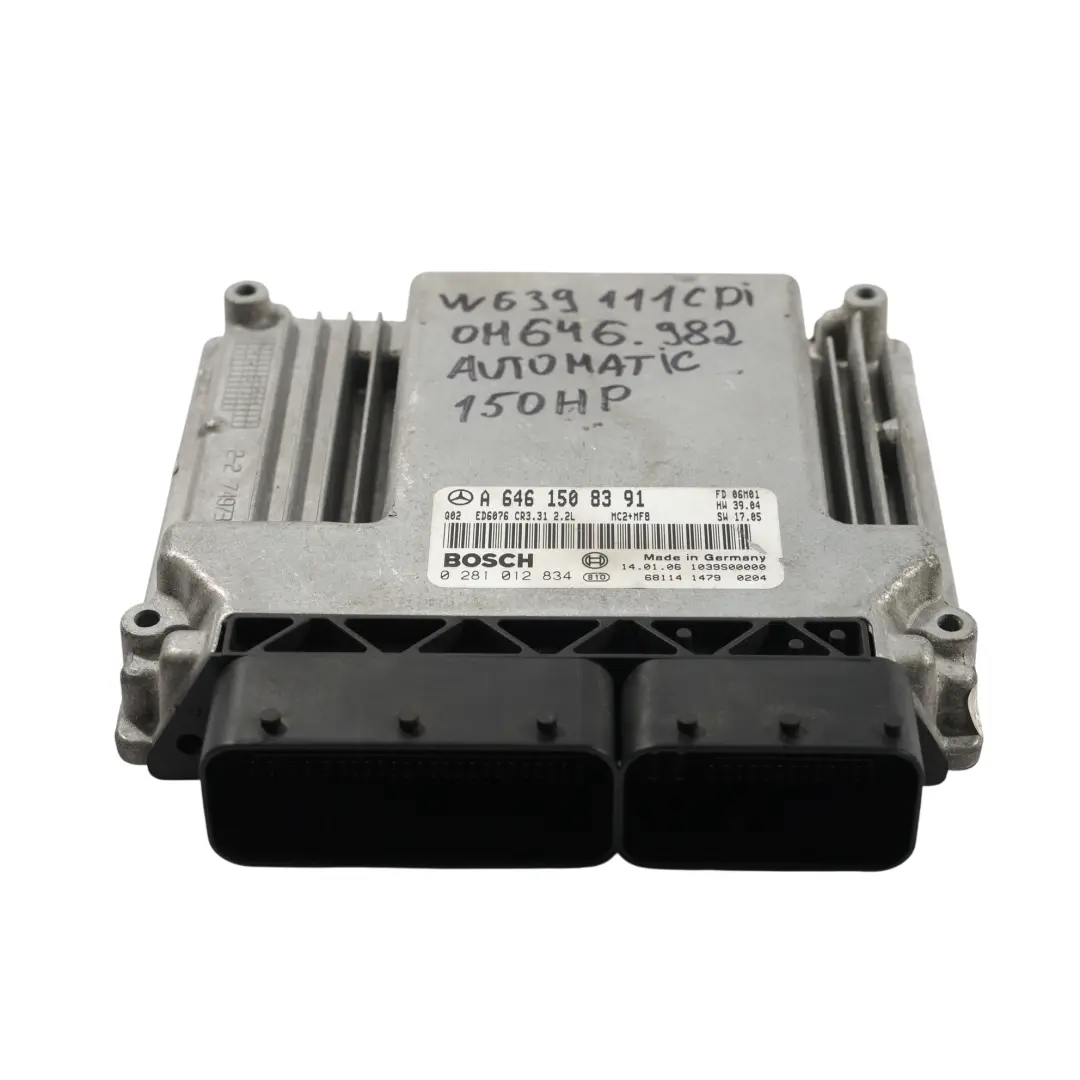 Mercedes W639 111CDI OM646 109CH Kit Calculateur Moteur Automatique - SKU A6461508391-1 - Numéro de pièce A6461508391