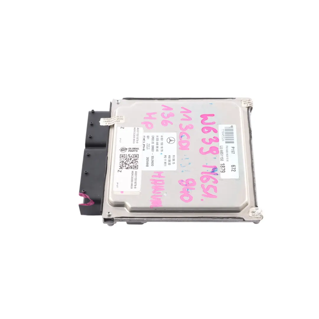 OM651.940 113 CDI 136HP Engine Unit Module ECU Manual to Mercedes W639 with Part number A6511501879 Mercedes W639 OM651.940 113 CDI 136HP Engine Unit Module ECU Manual - SKU A6511501879-9 - Part number A6511501879