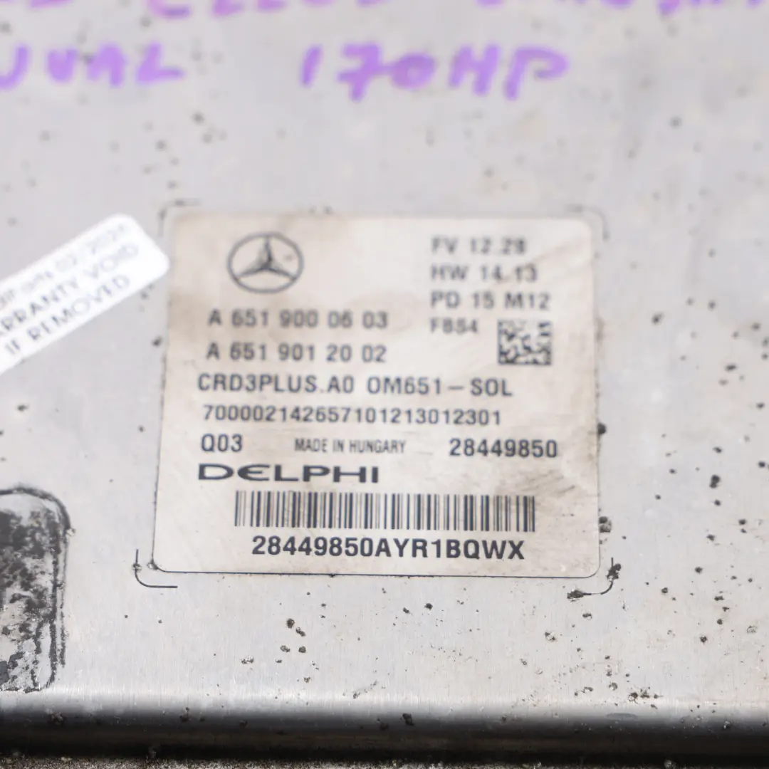 Mercedes W205 C205 OM651.921 170HP Motor Control ECU Kit Manual - SKU A6519000603-3 - Número de pieza A6519000603