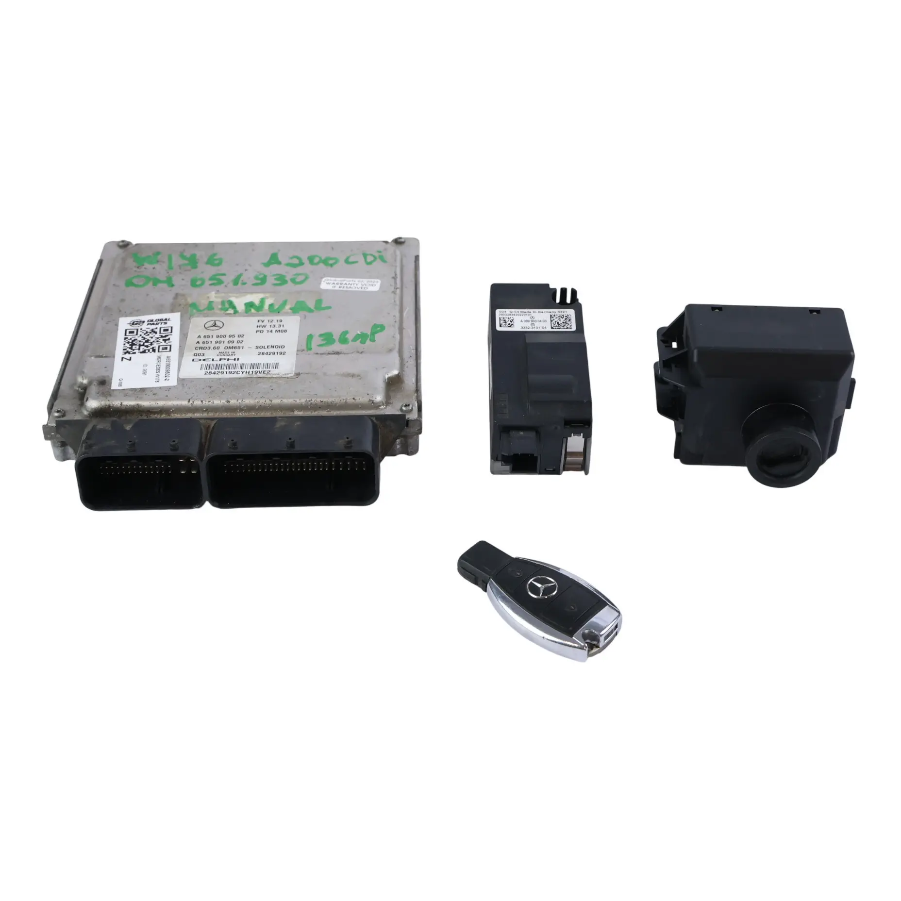 Mercedes W176 A200 CDI OM651.930 136HP Modulo Motore ECU A6519009502 Manuale