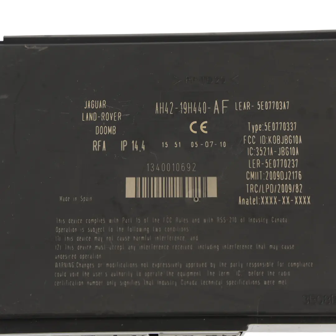 Range Rover L322 Moduł Dostępu Bezkluczykowego Keyless - SKU AH42-19H440-AF - Numer Części AH42-19H440-AF