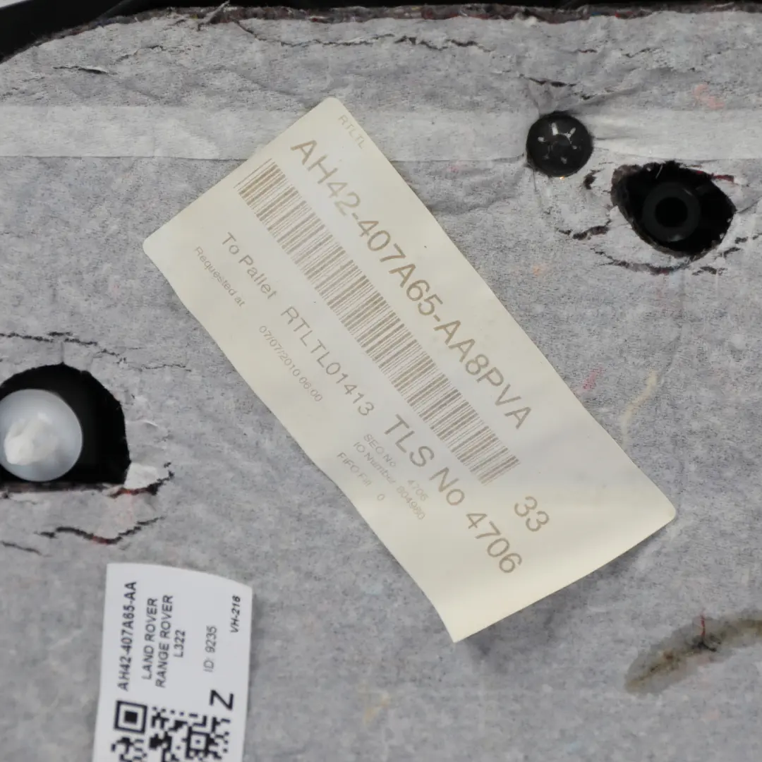 Range Rover L322 Tailgate Boot Inner Panel Cover Black 8264012 - SKU AH42-407A65-AA - Part number AH42-407A65-AA