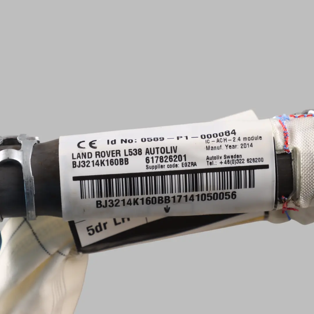 5D Head Air Module Roof Curtain Left N/S to Range Rover Evoque L538 with Part number BJ32-14K160-BB Range Rover Evoque L538 5D Head Air Module Roof Curtain Left N/S - SKU BJ32-14K160-BB - Part number BJ32-14K160-BB