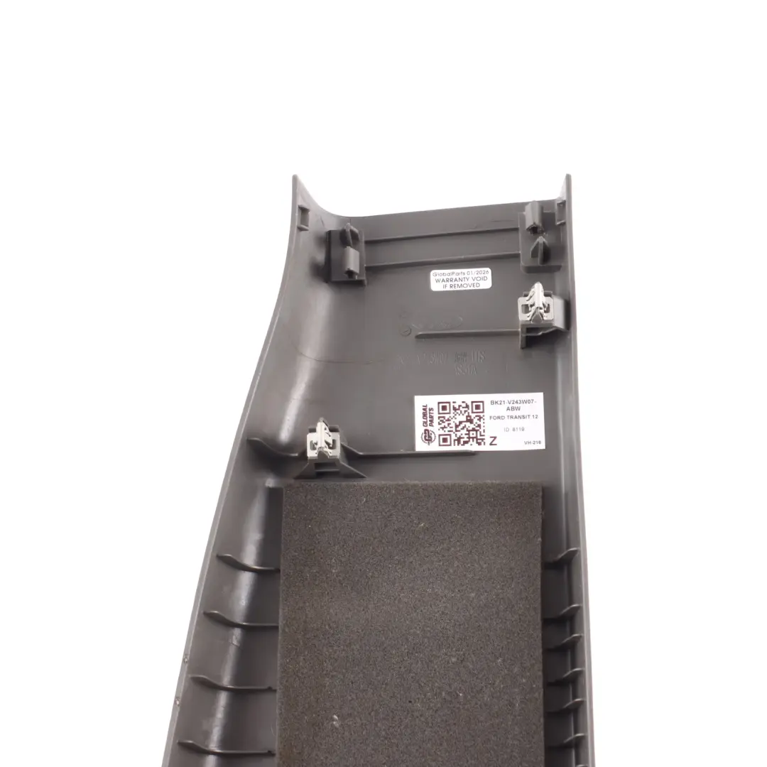 Mk8 Door B Pillar Cover Trim Left N/S to Ford Transit Custom with Part number BK21-V243W07-ABW Ford Transit Custom Mk8 Door B Pillar Cover Trim Left N/S - SKU BK21-V243W07-ABW - Part number BK21-V243W07-ABW