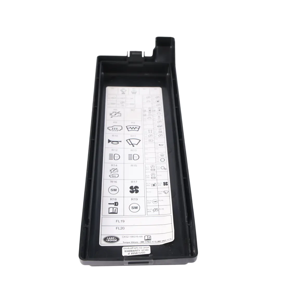 Range Rover L405 448DT Diesel Sicherungs Kasten Abdeckung Deckel - SKU CK52-14K016-AA - Teilenummer CK52-14K016-AA
