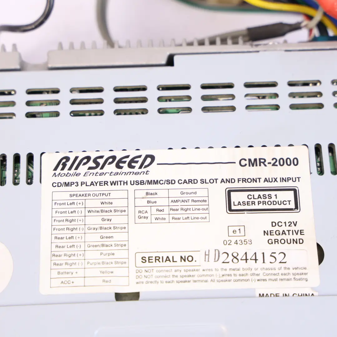 Ripspeed Radio CD MP3 Player AUX USB Memory SD Card Reader 4x50W to with Part number CMR-2000 Ripspeed Radio CD MP3 Player AUX USB Memory SD Card Reader 4x50W - SKU CMR-2000 - Part number CMR-2000