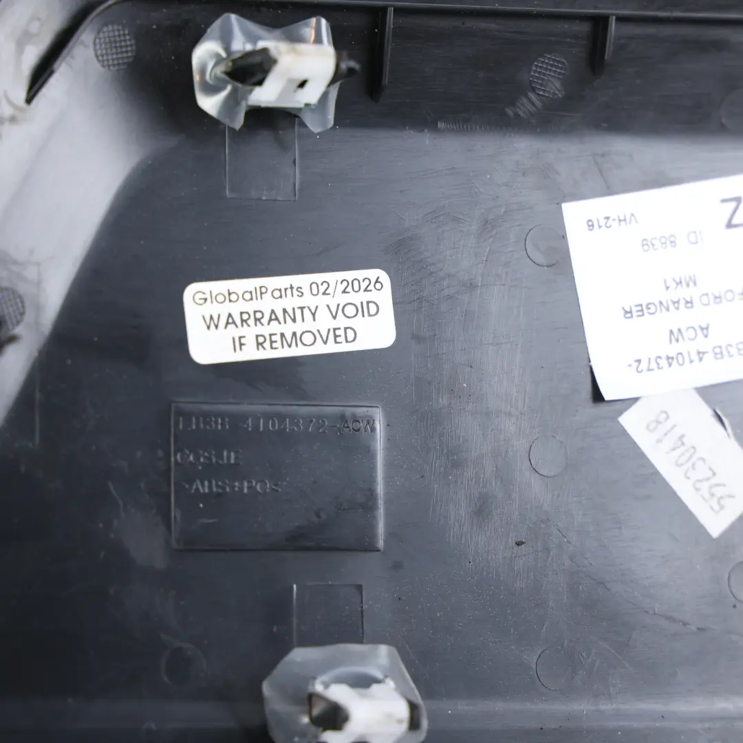 Ford Ranger Mk3 Obere Dash Dashboard Trim Panel Abdeckung - SKU EB3B-4104372-ACW - Teilenummer EB3B-4104372-ACW