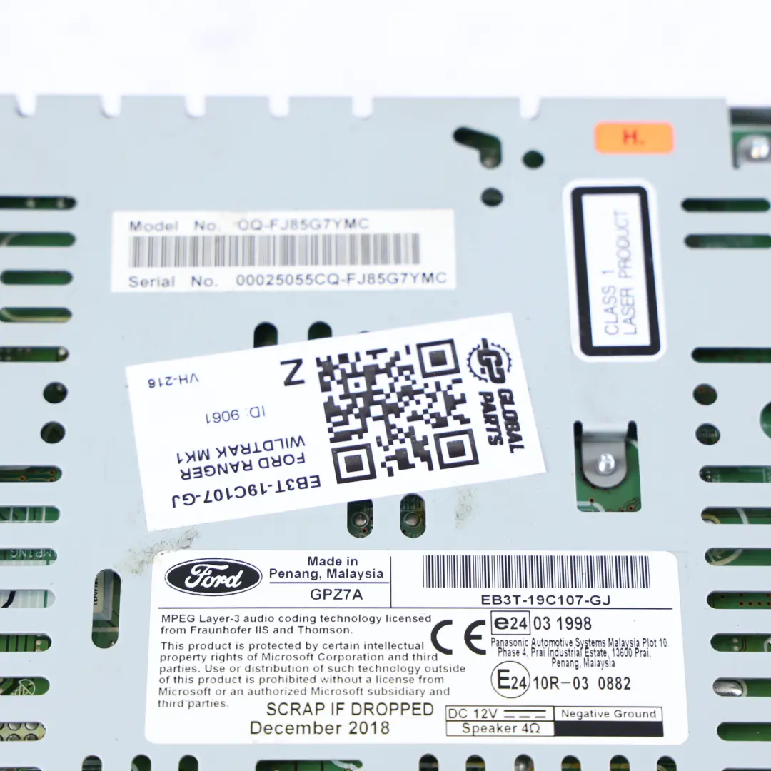 Ford Ranger Mk3 Radio Audio Sound CD Hauptgerät Steuerung Navi - SKU EB3T-19C107-GJ - Teilenummer EB3T-19C107-GJ