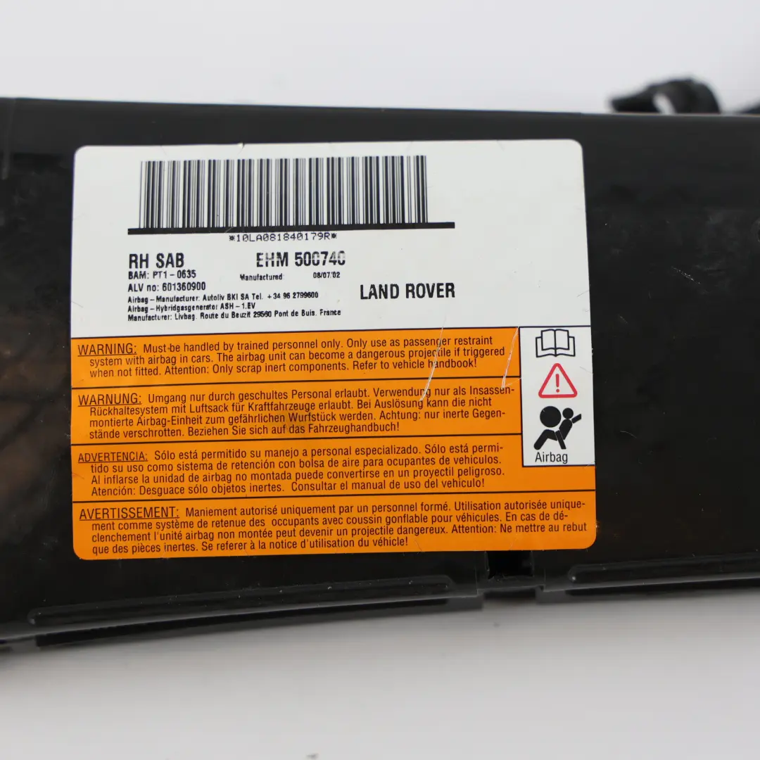 Land Range Rover Sport L320 Module Climatisation Siège Avant Droit - SKU EHM500740 - Numéro de pièce EHM500740