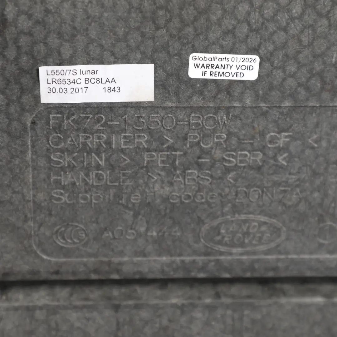 Land Rover Discovery Sport L550 Boot Liner Floor Carpet Cover - SKU FK72-1350-BCW-1 - Part number FK72-1350-BCW