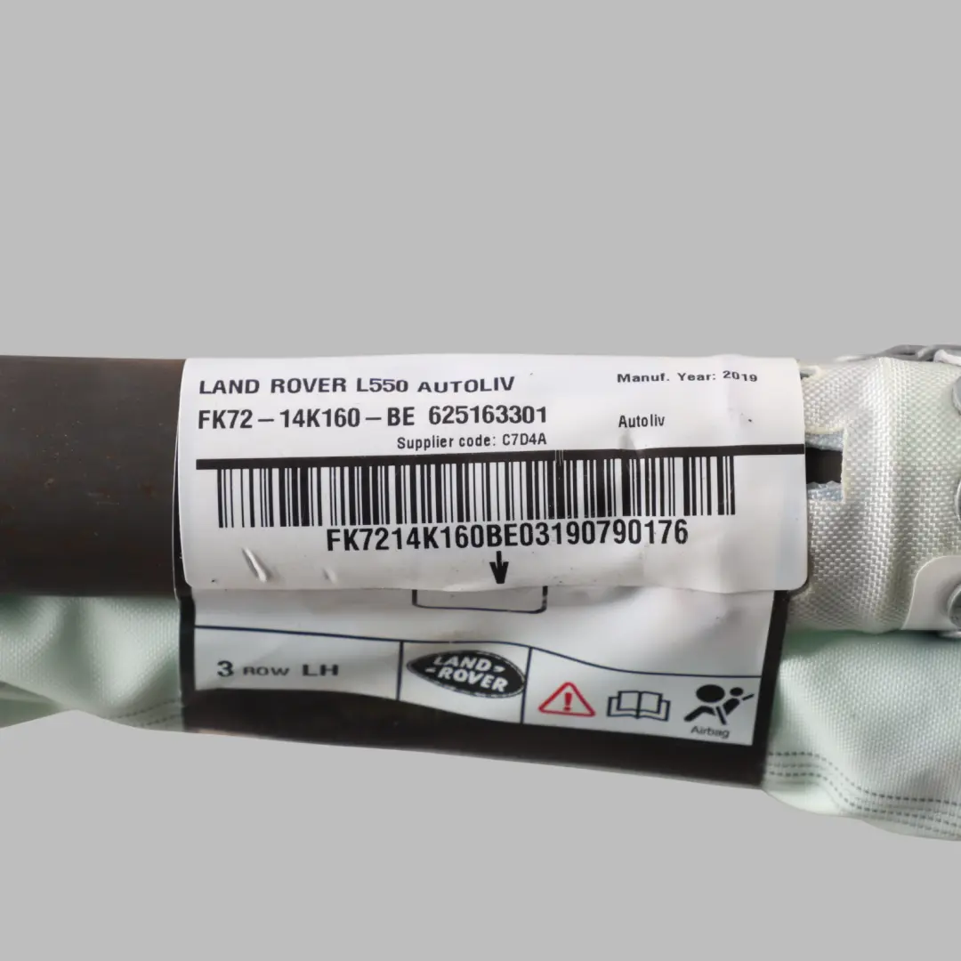 Row Air Module Roof Curtain Left N/S to Land Rover Discovery L550 3 with Part number FK72-14K160-BE Land Rover Discovery L550 3 Row Air Module Roof Curtain Left N/S - SKU FK72-14K160-BE - Part number FK72-14K160-BE