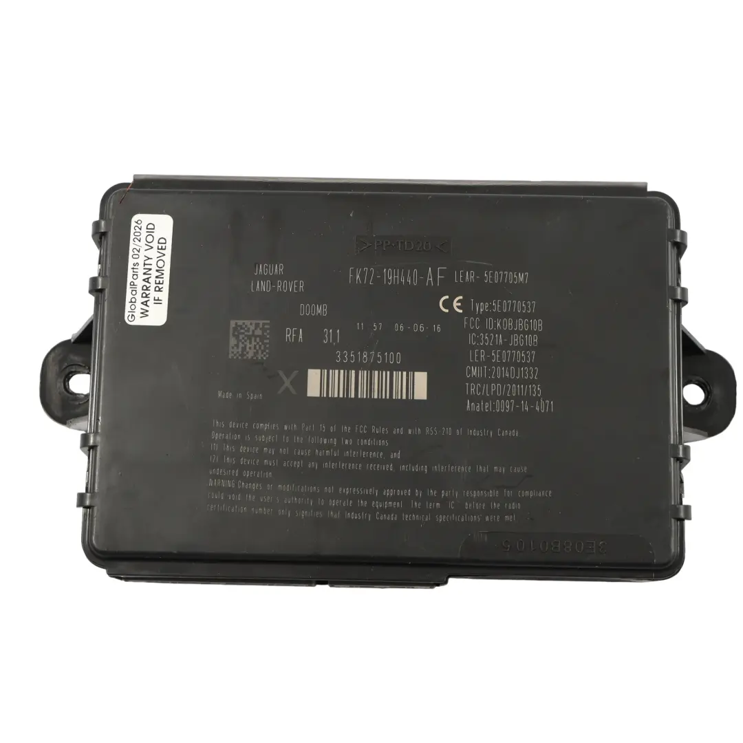 Land Rover Discovery Sport L550 Keyless Entry Steuergerät - SKU FK72-19H440-AF - Teilenummer FK72-19H440-AF