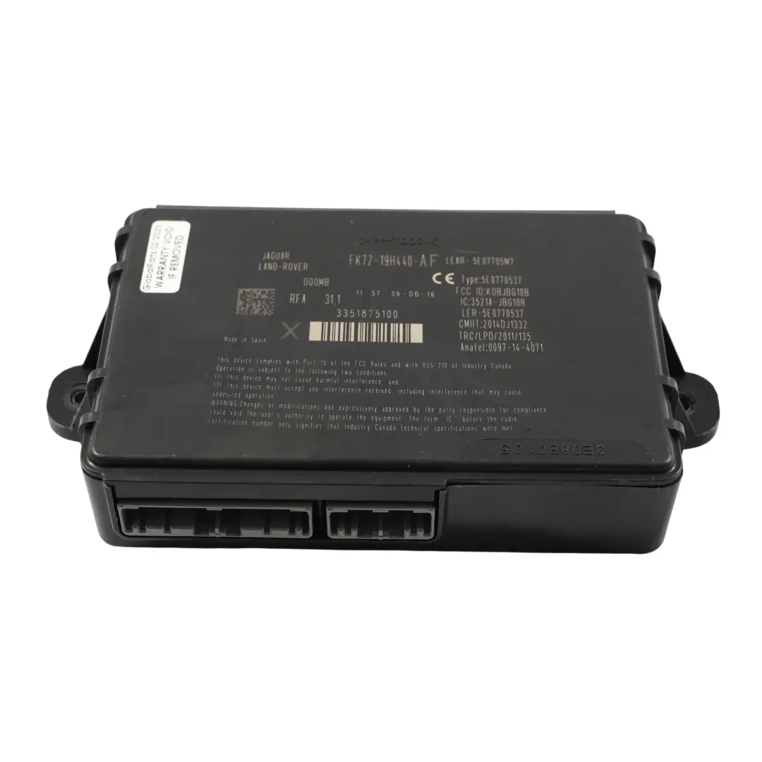 Module Commande D'Entrée Sans Clé pour Land Rover Discovery Sport L550 à propos du numéro de pièce FK72-19H440-AF Land Rover Discovery Sport L550 Module Commande D'Entrée Sans Clé - SKU FK72-19H440-AF - Numéro de pièce FK72-19H440-AF