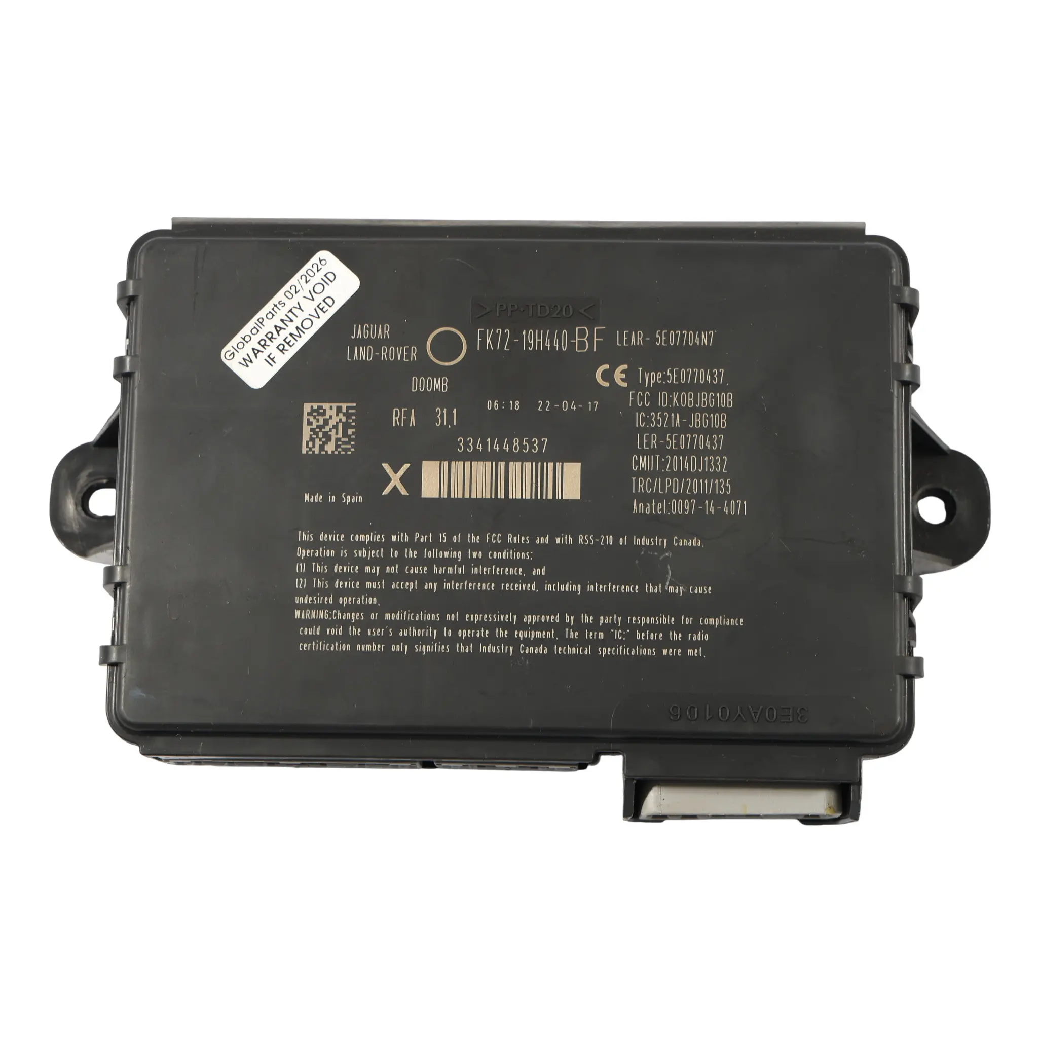 Land Rover Discovery Sport L550 Module De Commande Sans Clé FK72-19H440-BF