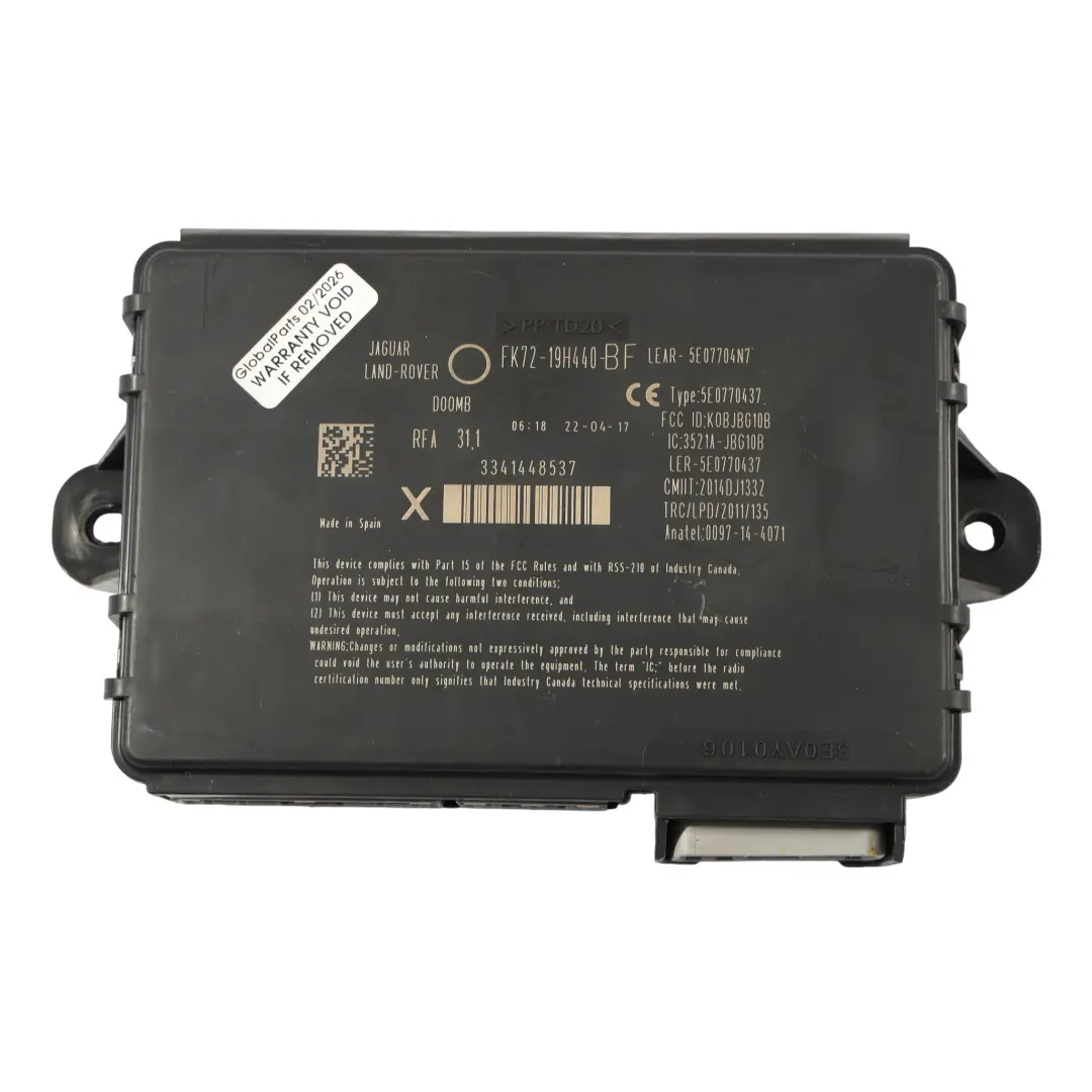 Module De Commande Sans Clé pour Land Rover Discovery Sport L550 à propos du numéro de pièce FK72-19H440-BF Land Rover Discovery Sport L550 Module De Commande Sans Clé - SKU FK72-19H440-BF - Numéro de pièce FK72-19H440-BF