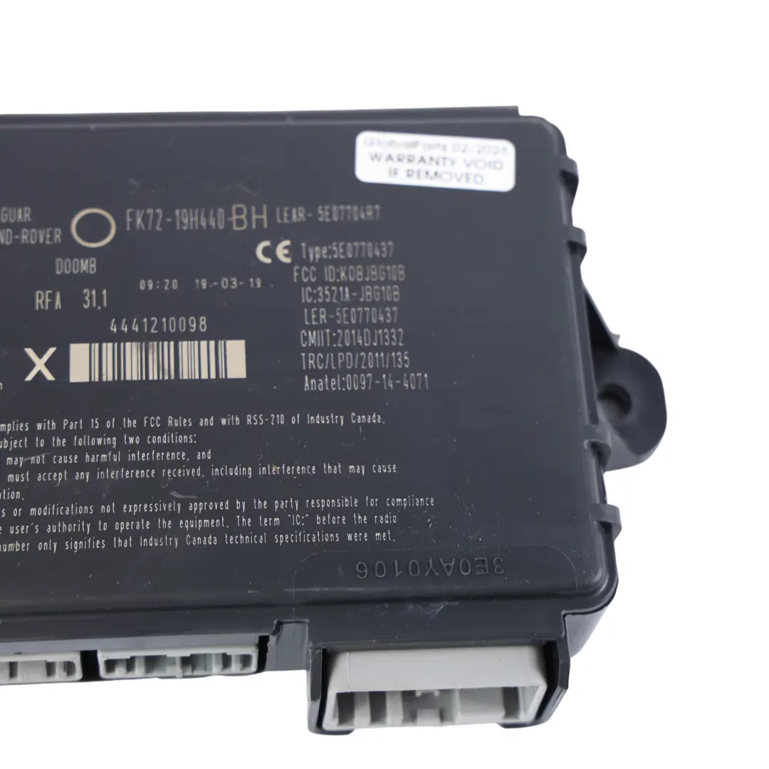 Modulo Di Controllo Senza Chiave per Land Rover Discovery Sport L550 con numero di parte FK72-19H440-BH Land Rover Discovery Sport L550 Modulo Di Controllo Senza Chiave - SKU FK72-19H440-BH - Numero di parte FK72-19H440-BH