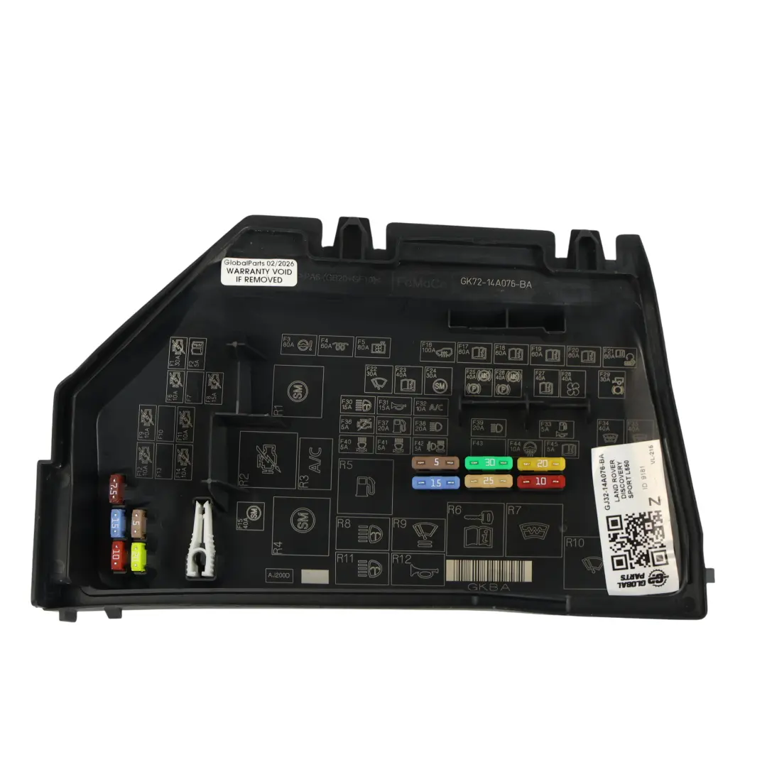 Cache De Boîte À Fusibles pour Land Rover Discovery Sport L550 à propos du numéro de pièce GJ32-14A076-BA Land Rover Discovery Sport L550 Cache De Boîte À Fusibles - SKU GK72-14A076-BA - Numéro de pièce GJ32-14A076-BA