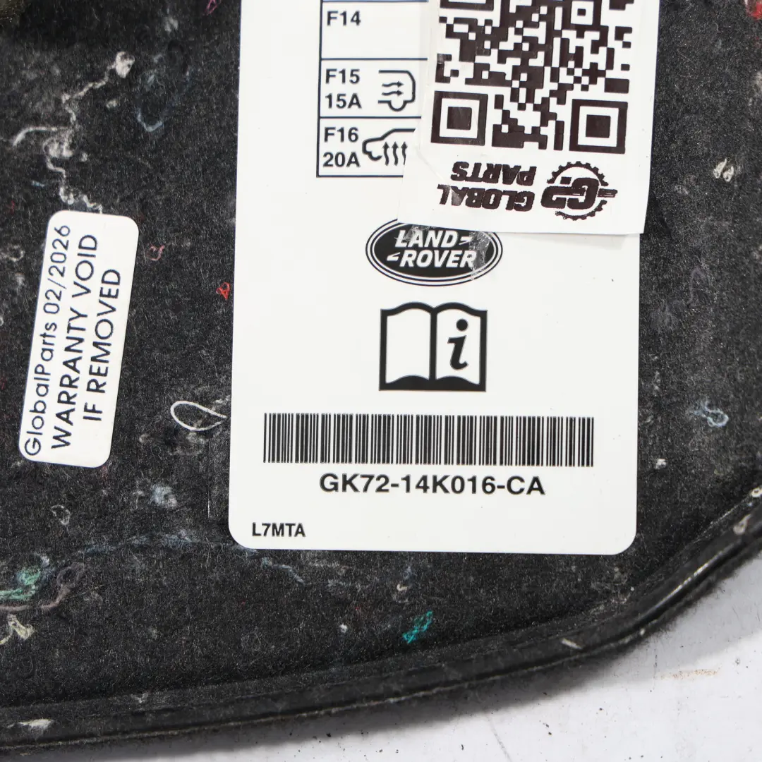 Land Rover Discovery Sport L550 Rear Trunk Boot Fuse Box Cover - SKU GK72-14K016-CA - Part number GK72-14K016-CA