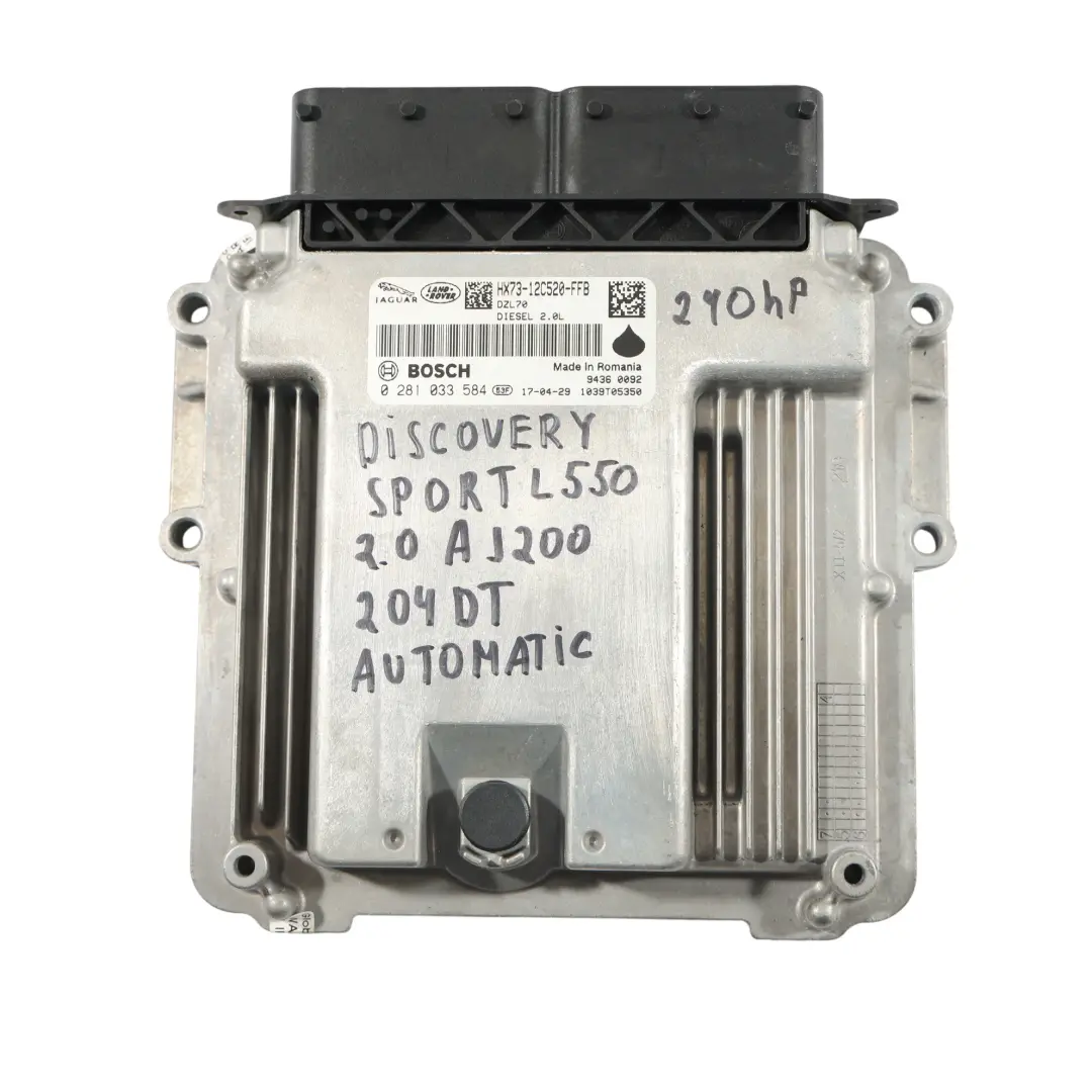 204DTD Moteur ECU Automatic pour Land Rover Discovery Sport L550 2.0 à propos du numéro de pièce HX73-12C520-FFB Land Rover Discovery Sport L550 2.0 204DTD Moteur ECU Automatic - SKU HX73-12C520-FFB - Numéro de pièce HX73-12C520-FFB