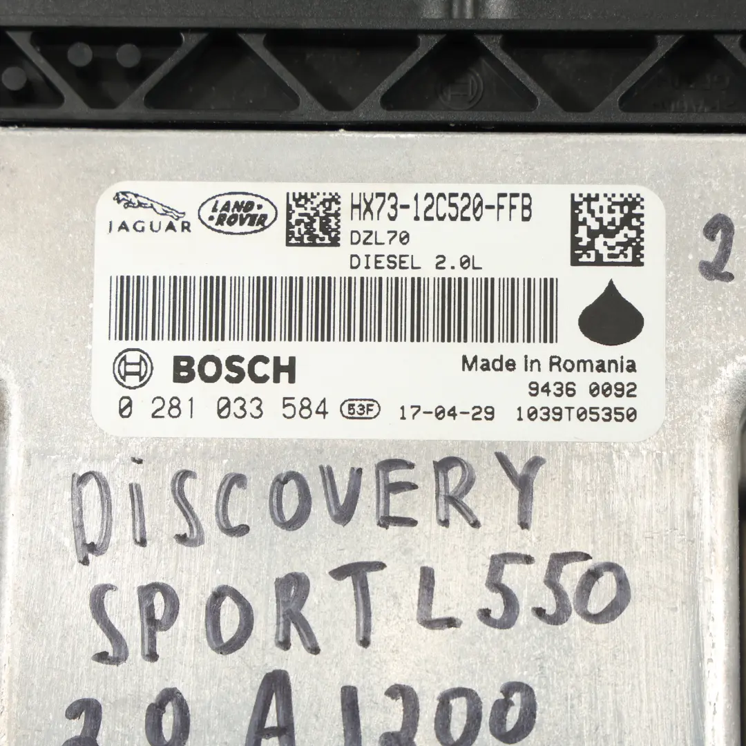 204DTD Motor ECU Automático para Land Rover Discovery Sport L550 2.0 con número de pieza HX73-12C520-FFB Land Rover Discovery Sport L550 2.0 204DTD Motor ECU Automático - SKU HX73-12C520-FFB - Número de pieza HX73-12C520-FFB
