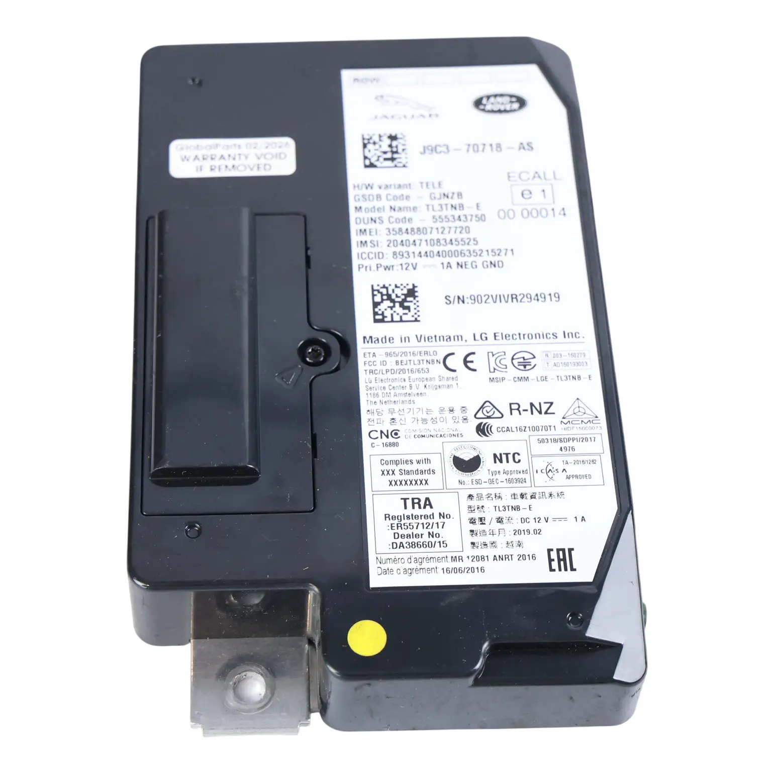  Land Rover Discovery Sport L550 Telematics Bluetooth Module Unit J9C3-70718-AS