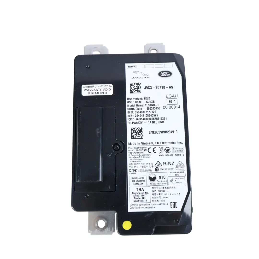 Land Rover Discovery Sport L550 Modulo Bluetooth Telematico - SKU J9C3-70718-AS - Numero di parte J9C3-70718-AS