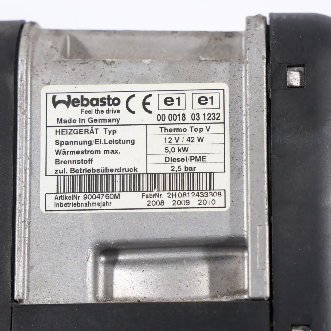 Range Rover Sport L320 Webasto Auxiliary Pre Heater 2.7 Diesel - SKU JEC000791 - Part number JEC000791