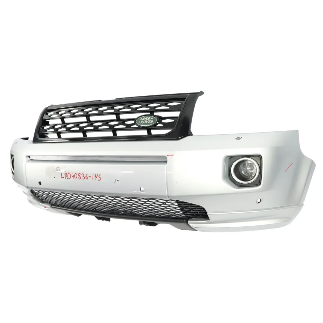 Facelift Front Bumper Cover Indus Silver Metallic - 863 to Land Rover Freelander 2 with Part number LR040836 Land Rover Freelander 2 Facelift Front Bumper Cover Indus Silver Metallic - 863 - SKU LR040836-INS - Part number LR040836