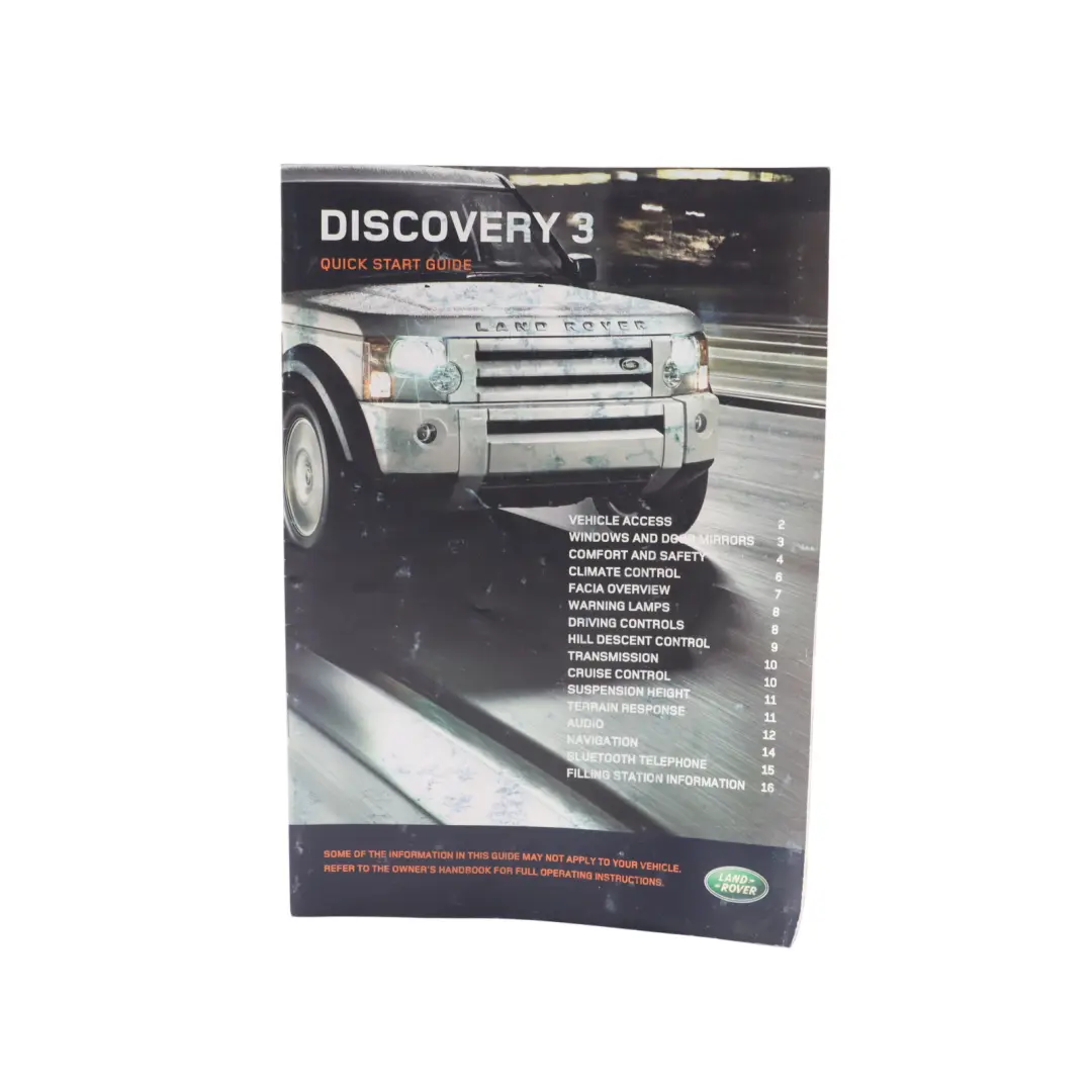 Land Rover Discovery 3 L318 Service Owner's Handbook Pouch Case Set - SKU LRL100253901 - Part number LRL100253901