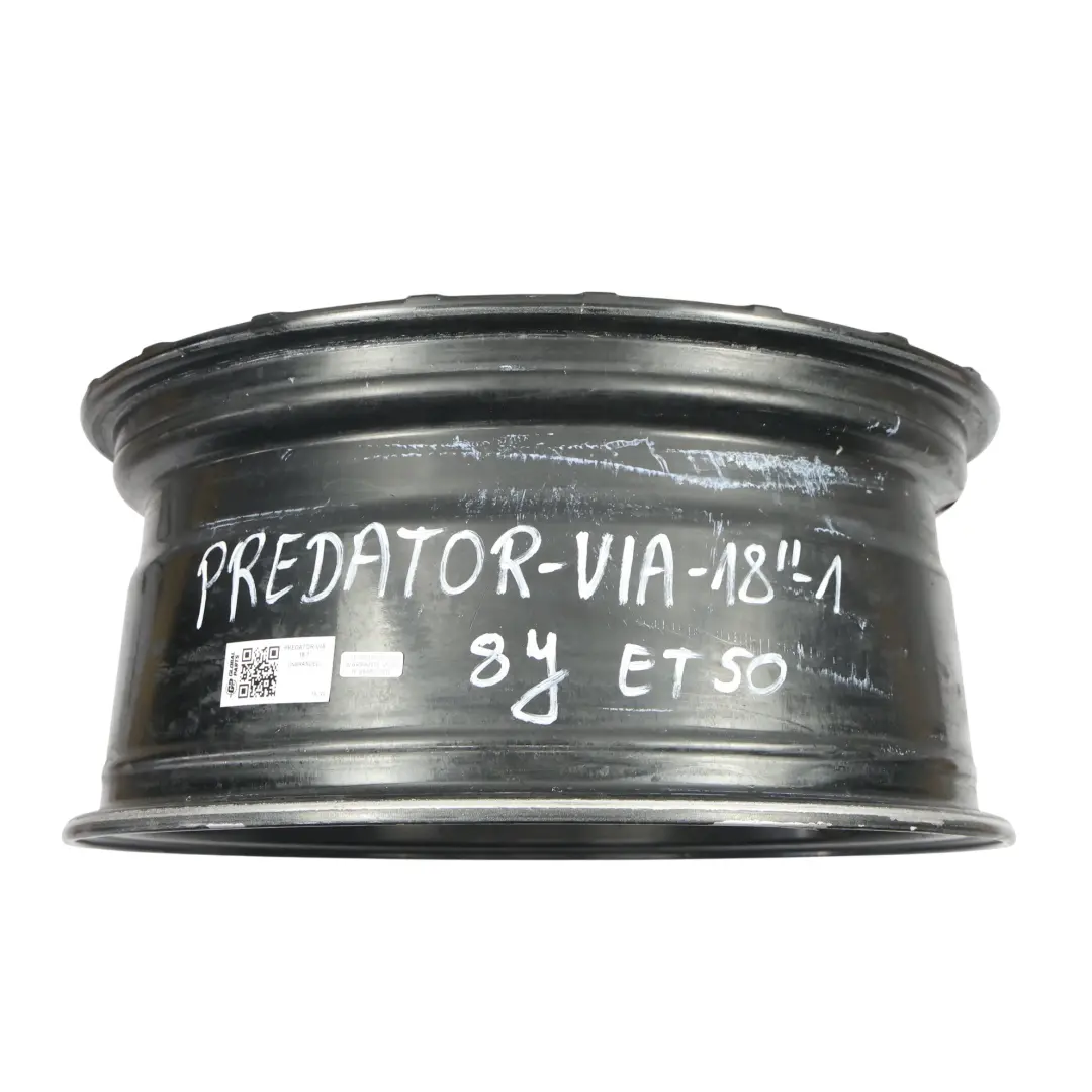  Felga Aluminiowa Predator Iconic Czarny Mat 18" 8J ET:50 - SKU PREDATOR-VIA-18-1 - Numer Części PREDATOR-VIA-18