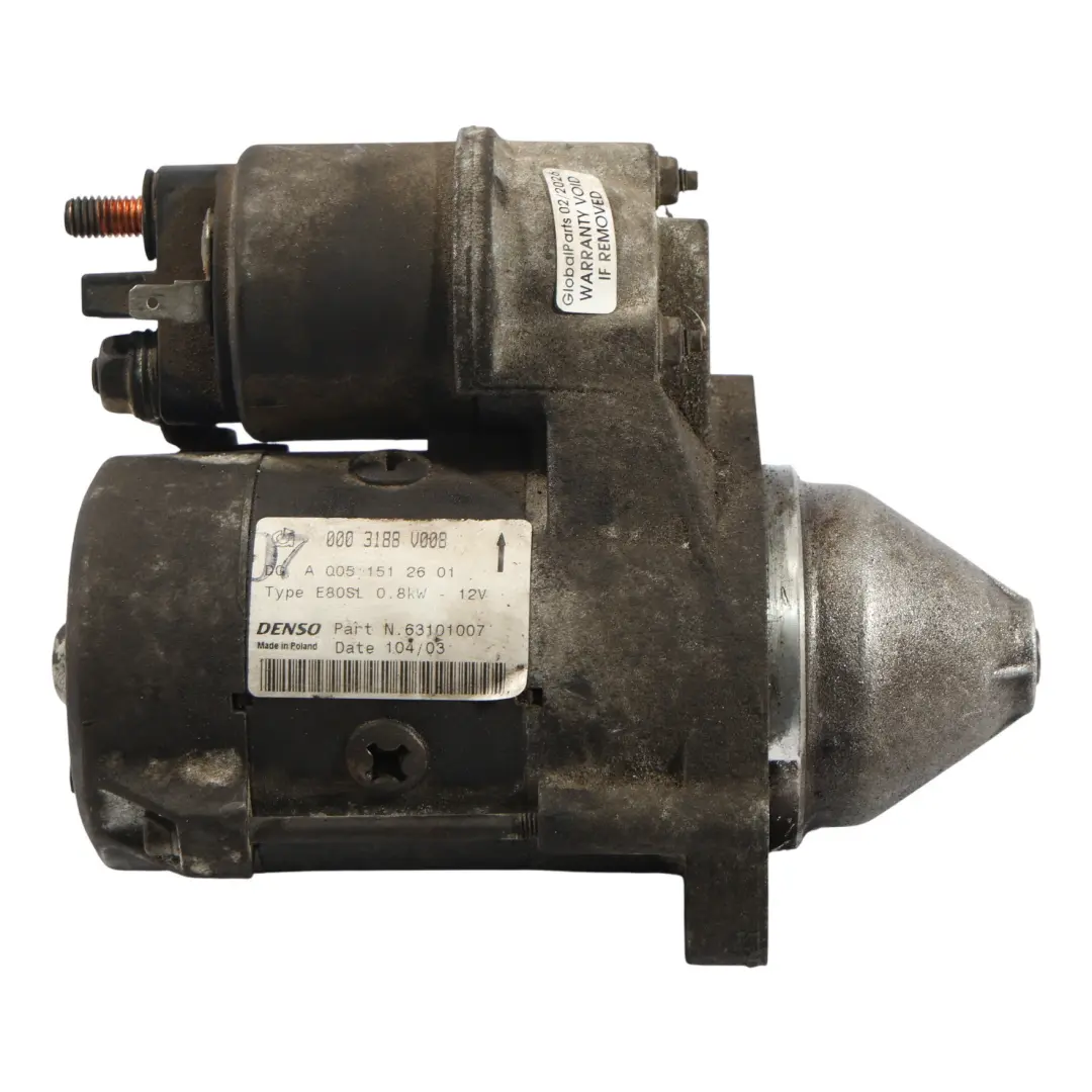 Smart Fortwo C450 Engine Starter Motor Actuator A0051512601 0003188V008 - SKU Q0003188V008000000 - Part number Q0003188V008000000