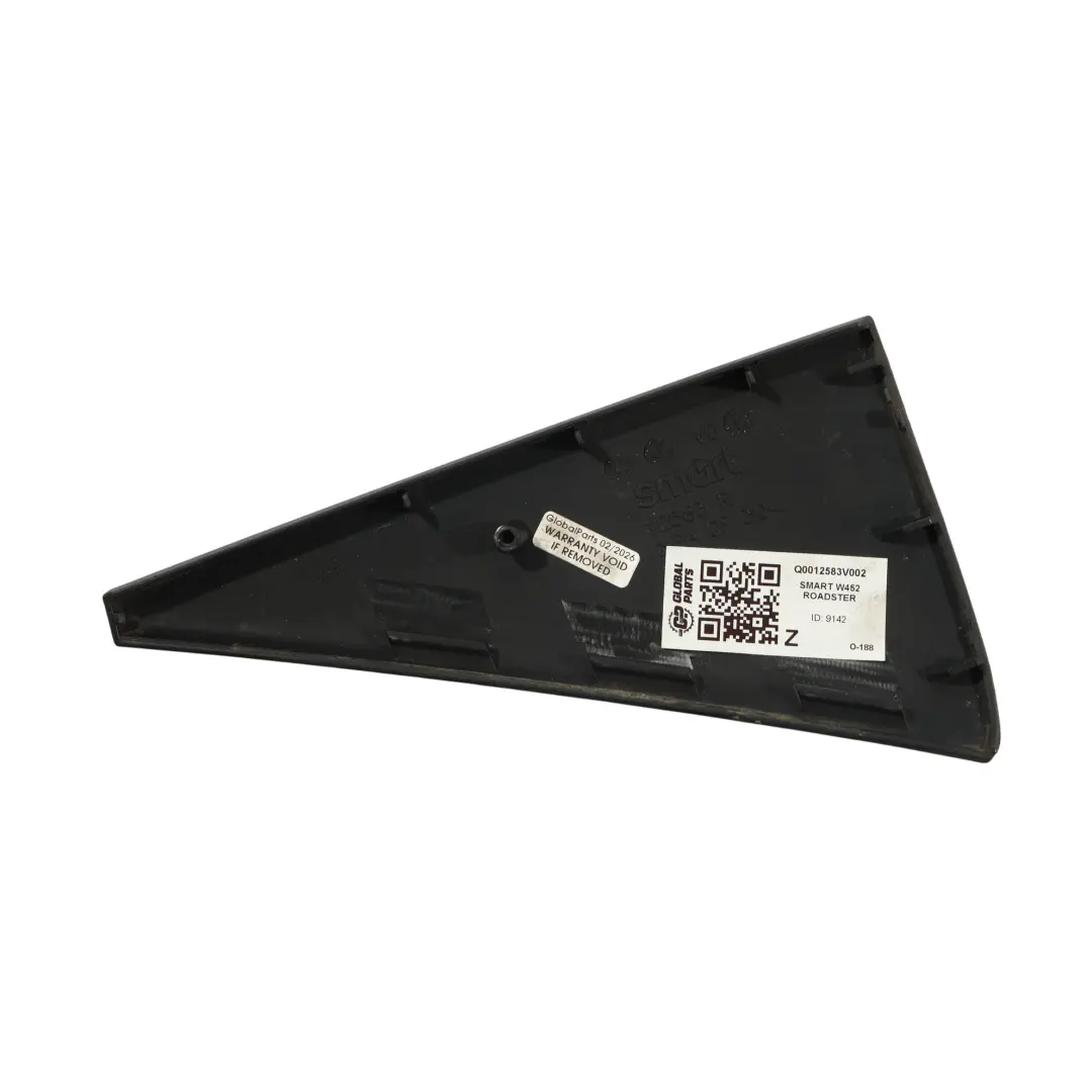 Türverkleidung Abdeckung Schwarz Vorne Rechts 12583 für Smart 452 Roadster mit Teilenummer Q0012583V002 Smart 452 Roadster Türverkleidung Abdeckung Schwarz Vorne Rechts 12583 - SKU Q0012583V002 - Teilenummer Q0012583V002