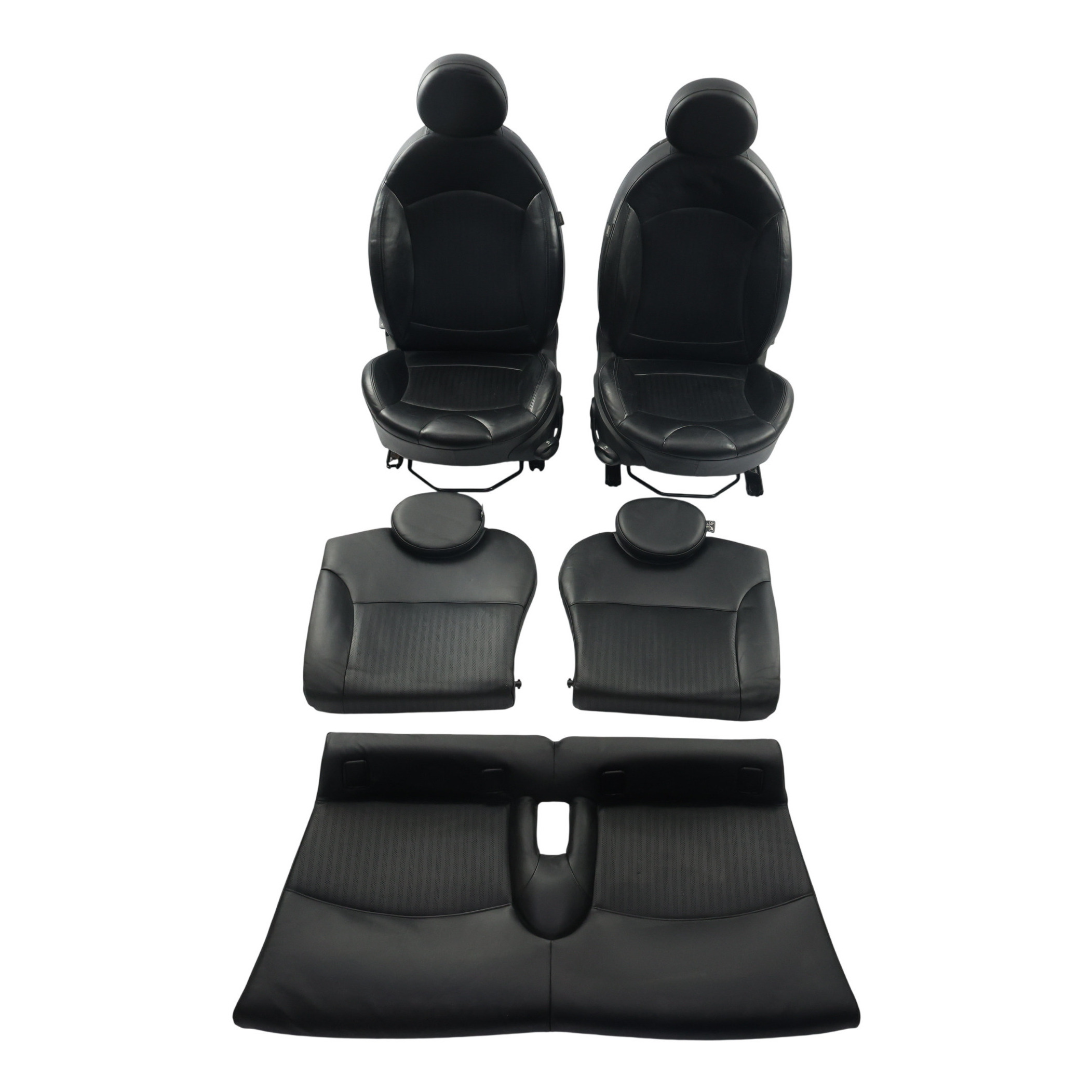Mini R56 No Rear Seats Mini Cooper One R56 Komplet Foteli Sport Przód Tył Czarna Skóra