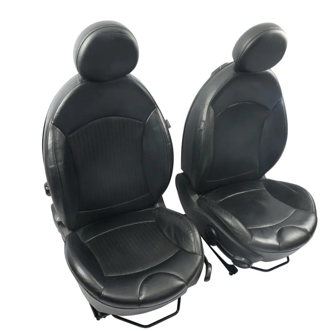 Mini Cooper One R56 Front Rear Sport Seats Interior Set Full Black Leather - SKU R56-SEATS-SPORT-LEATHER-SET-T8E1-2 - Part number R56-SEATS-SPORT-LEATHER-SET-T8E1