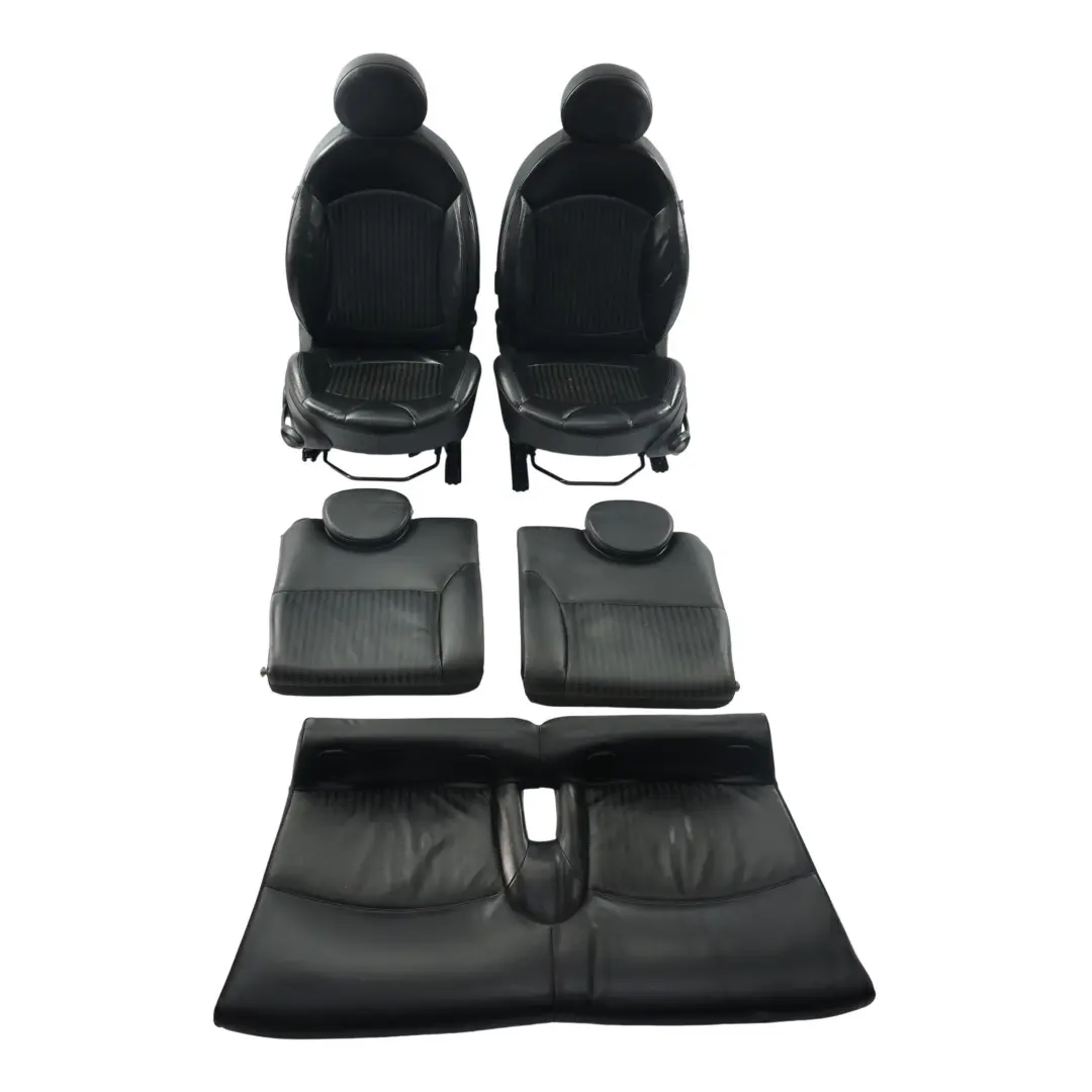 Mini Cooper One R57 Front Rear Sport Seats Heated Black Leather Set - SKU R57-SEATS-SPORT-LEATHER-SET-T8E1-3 - Part number R57-SEATS-SPORT-LEATHER-SET-T8E1